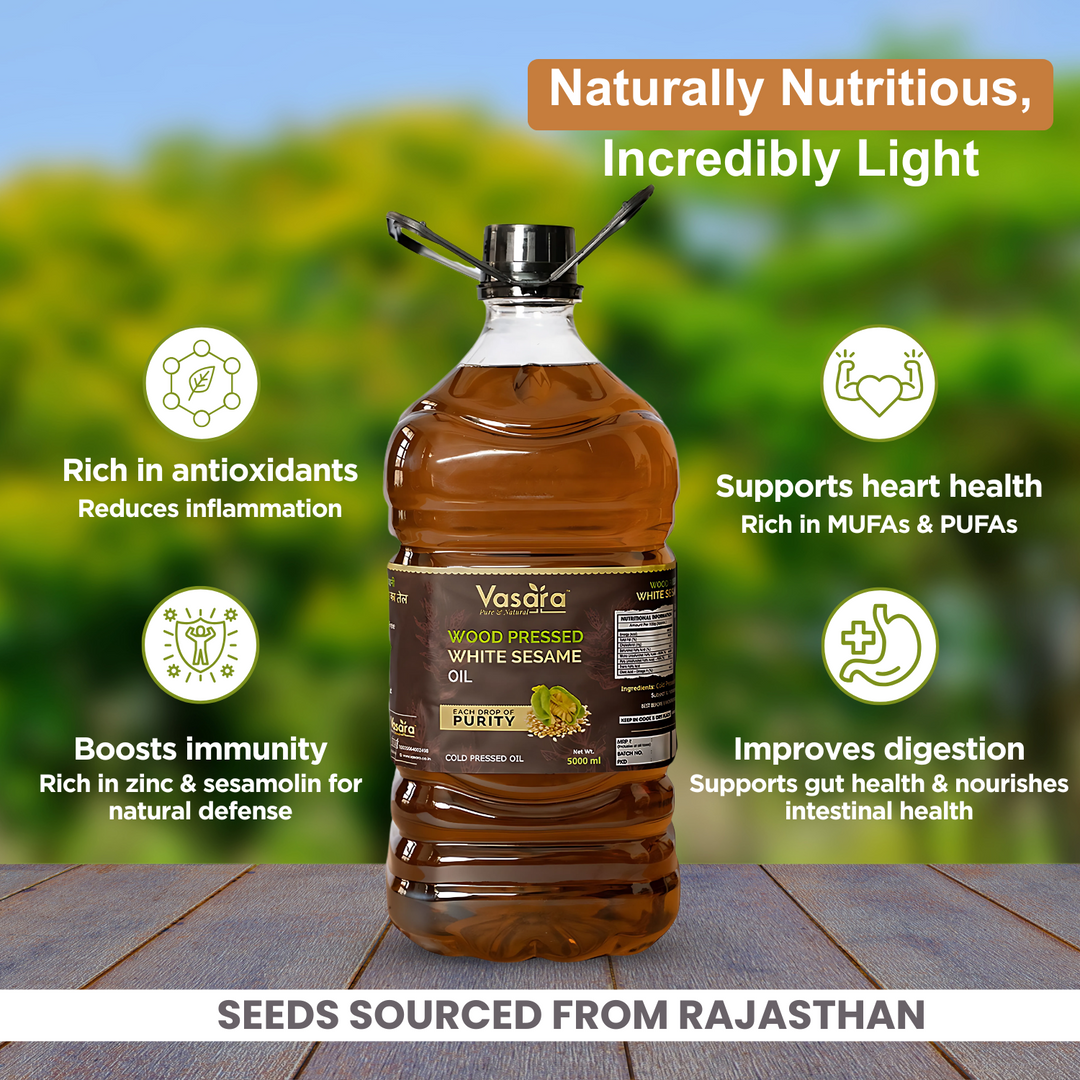 Wood Cold Pressed White Sesame Oil 5 Litres