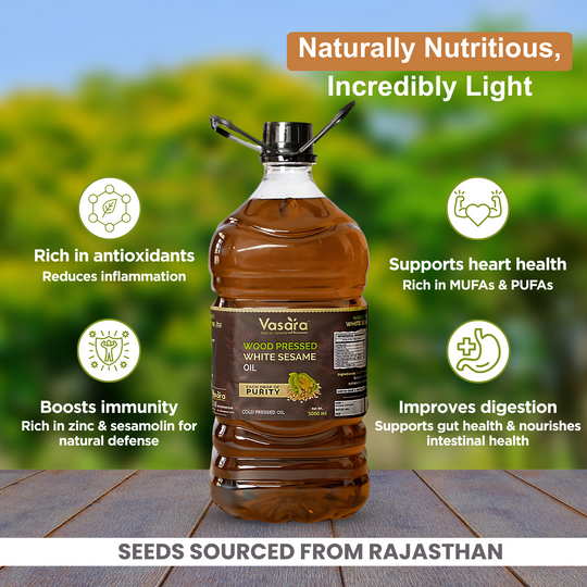 Wood Cold Pressed White Sesame Oil 5 Litres