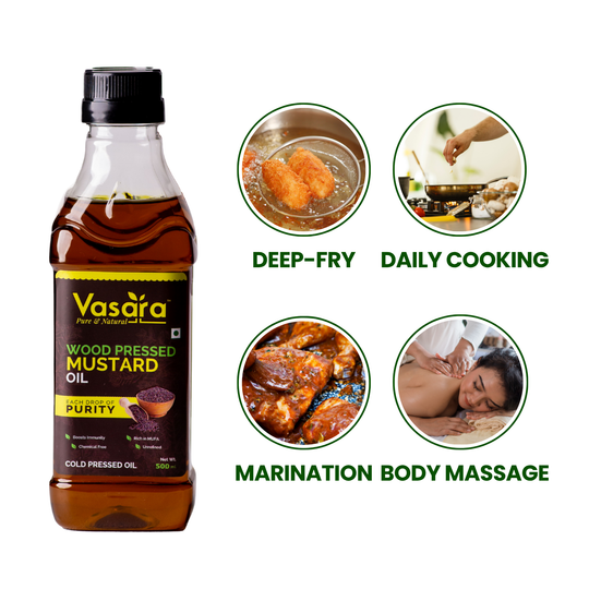 Wood Cold Pressed Kachi Ghani Mustard Oil 500ml