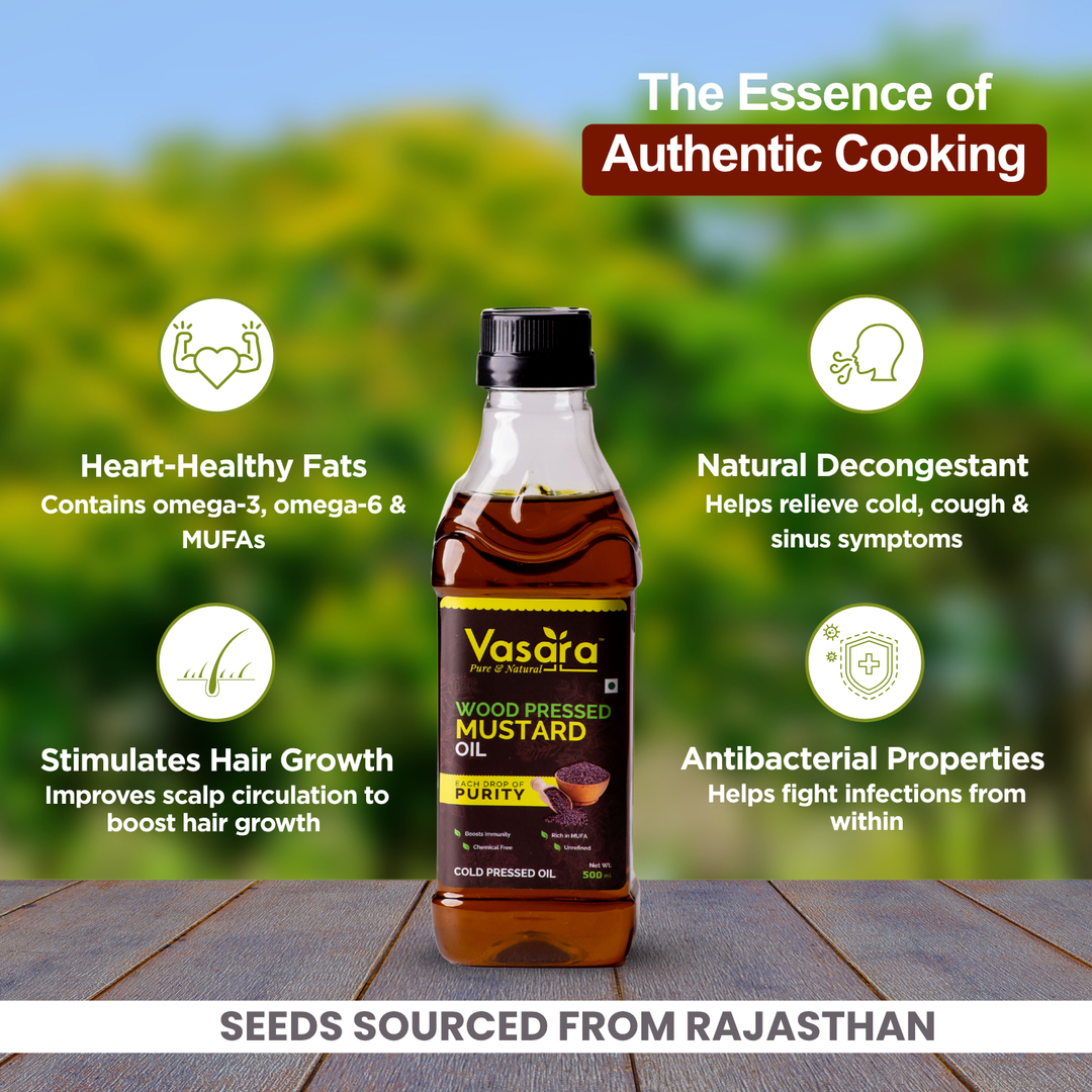 Wood Cold Pressed Kachi Ghani Mustard Oil 500ml