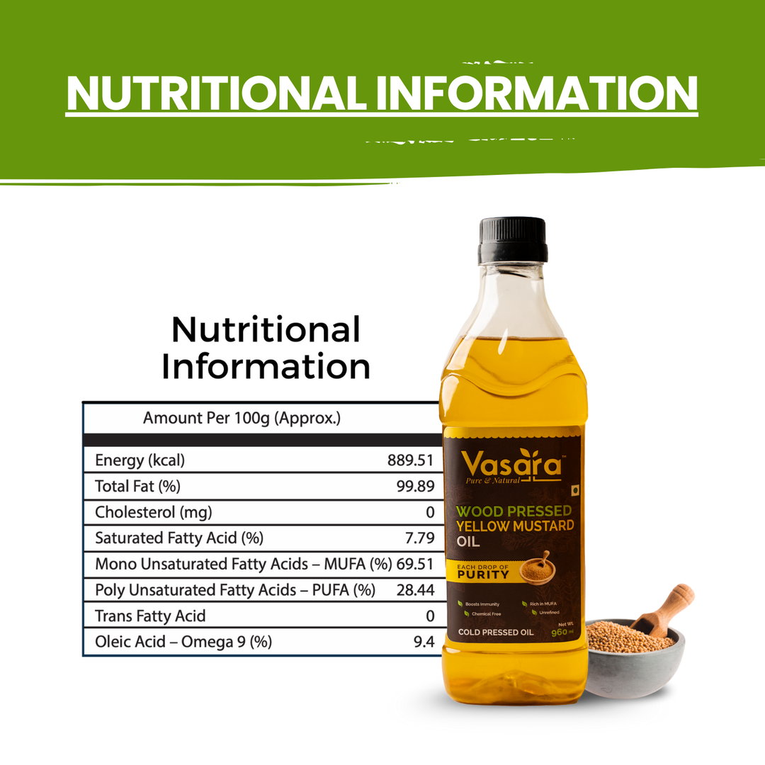 Wood Cold Pressed Kachi Ghani Yellow Mustard Oil 1 Litre