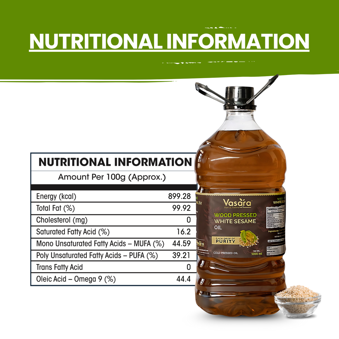 Wood Cold Pressed White Sesame Oil 5 Litres
