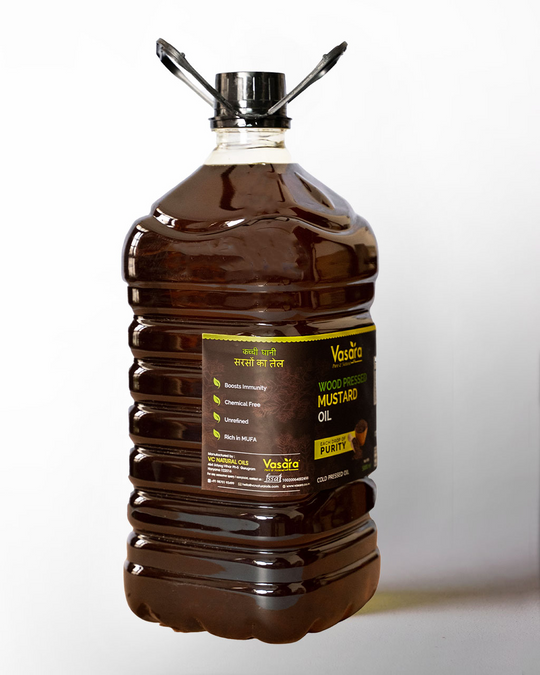 Wood Cold Pressed Kachi Ghani Mustard Oil 5 Litres