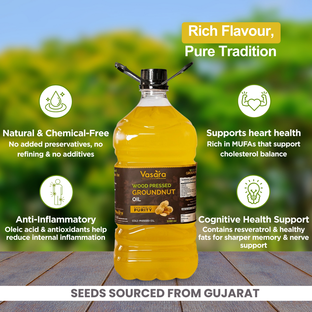 Cold Wood Pressed Groundnut Oil 5 Litres