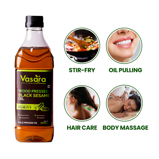 Wood Cold Pressed Black Sesame Oil 1 Litre