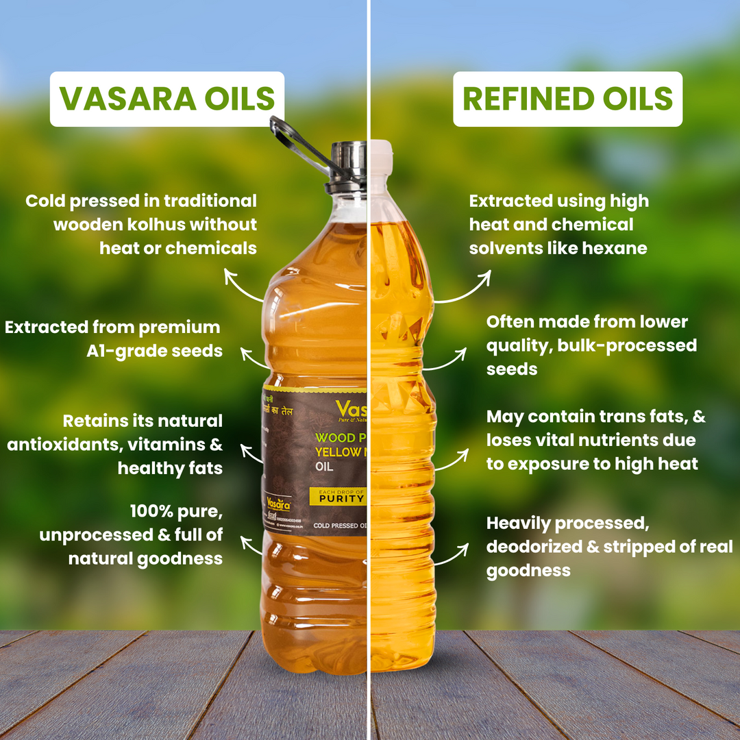 Wood Cold Pressed Kachi Ghani Yellow Mustard Oil 5 Litres