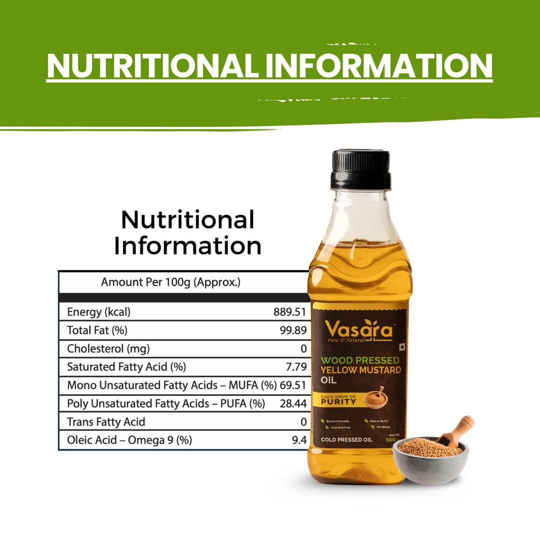 Wood Cold Pressed Kachi Ghani Yellow Mustard Oil 500ml