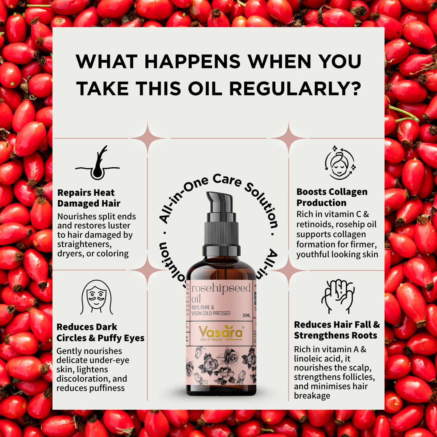 rose hip seed oil benefits Cold Pressed Rosehipseed Oil 30ml