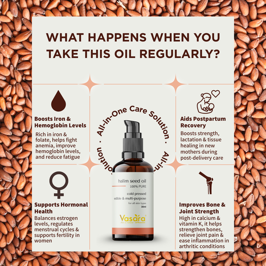 halim oil benefits, aliv oil benefits, postpartum help, iron increase