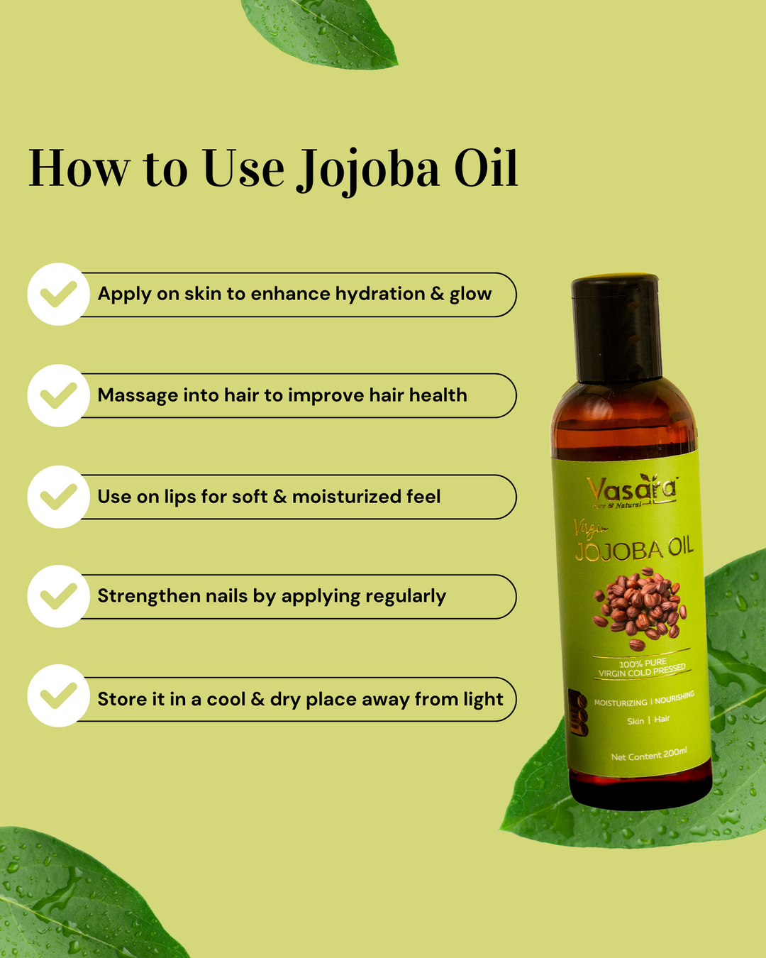how to use jojoba oil, jojoba oil usage, jojoba oil for skin, jojoba oil for hair, jojoba oil for body