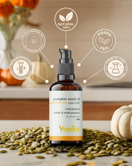 vasara cold pressed pumpkinseed oil, cold pressed pumpkinseed oil, pumpkin seed oil, pumpkin seed oil near me, natural pumpkin seed oil
