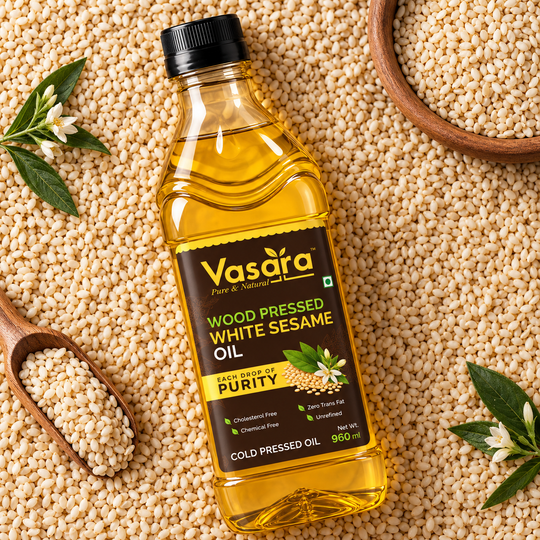 Wood Cold Pressed White Sesame (Til/Gingelly) Oil