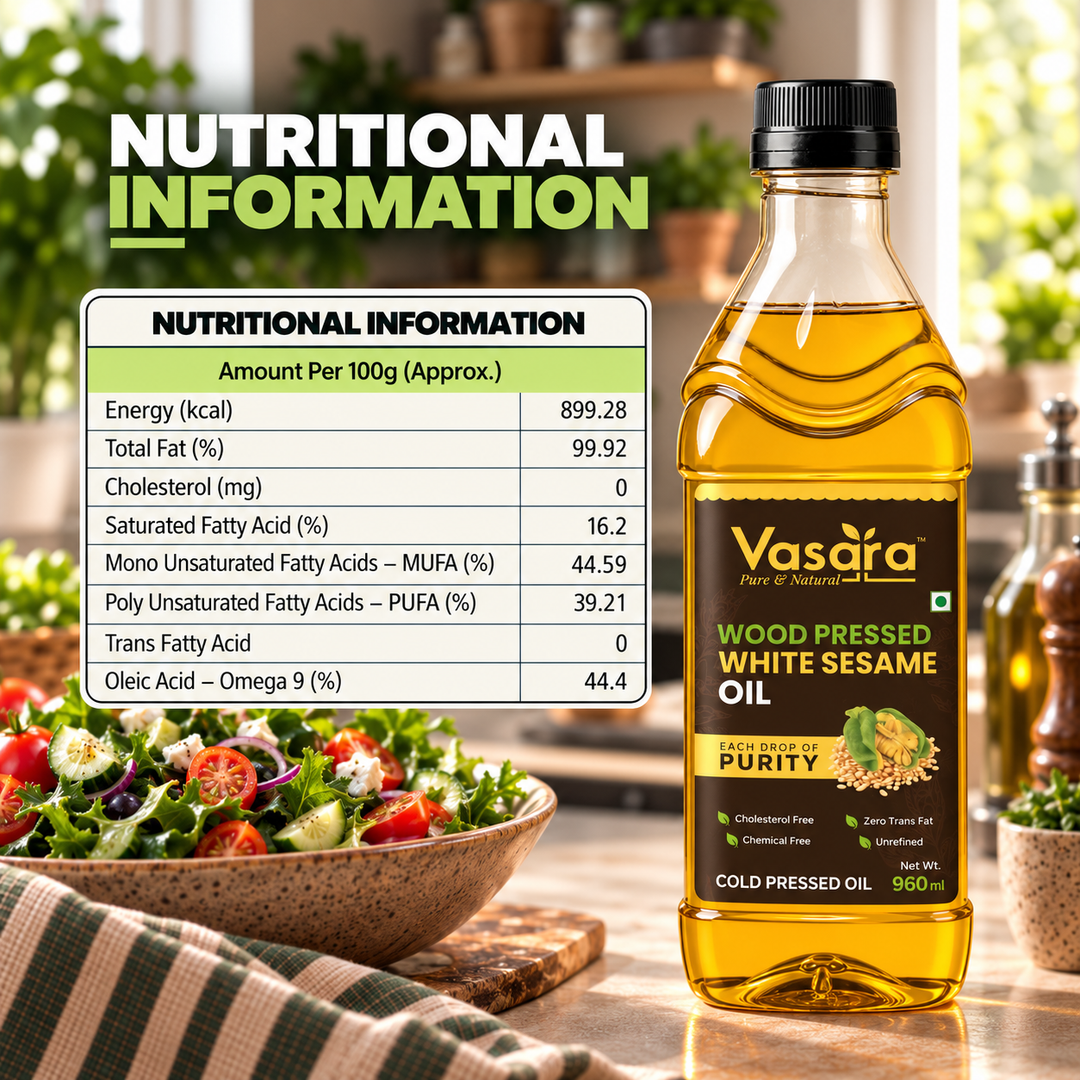 Wood Cold Pressed White Sesame (Til/Gingelly) Oil